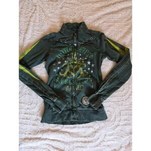 Affliction American Customs Graphic Zip-Up Jacket – Women’s Small